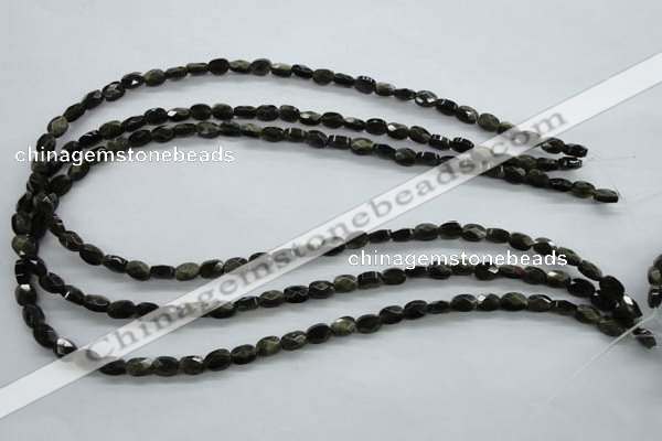 COB400 15.5 inches 5*7mm faceted oval black obsidian beads