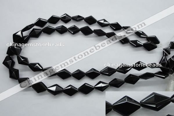 COB410 15.5 inches 10*15mm faceted oval black obsidian beads