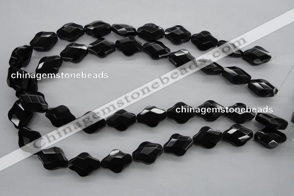 COB412 15.5 inches 15*20mm faceted black obsidian beads