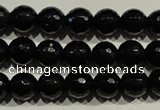 COB451 15.5 inches 6mm faceted round black obsidian beads