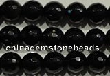 COB452 15.5 inches 8mm faceted round black obsidian beads