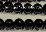 COB453 15.5 inches 10mm faceted round black obsidian beads