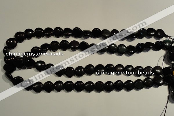 COB466 15.5 inches 8*8mm heart black obsidian beads wholesale