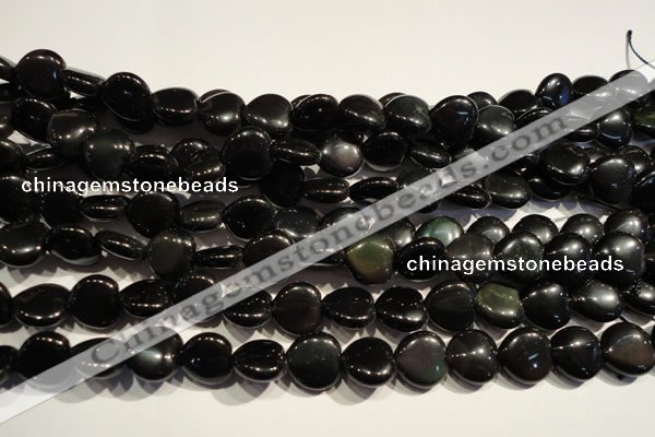 COB467 15.5 inches 10*10mm heart black obsidian beads wholesale