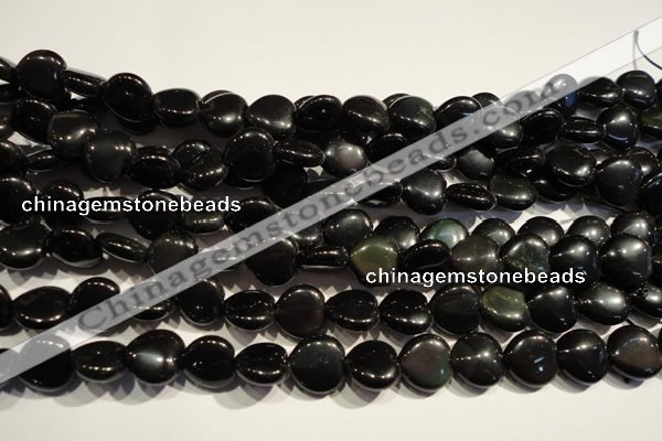 COB468 15.5 inches 12*12mm heart black obsidian beads wholesale