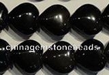 COB469 15.5 inches 14*14mm heart black obsidian beads wholesale