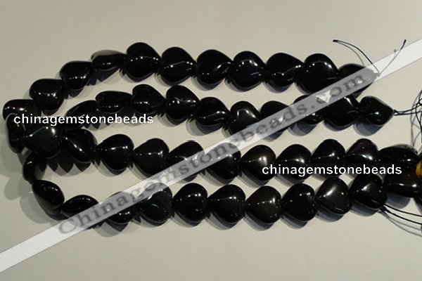 COB469 15.5 inches 14*14mm heart black obsidian beads wholesale