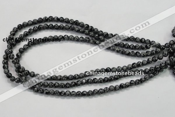 COB51 15.5 inches 6mm round Chinese snowflake obsidian beads