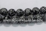 COB52 15.5 inches 8mm round Chinese snowflake obsidian beads