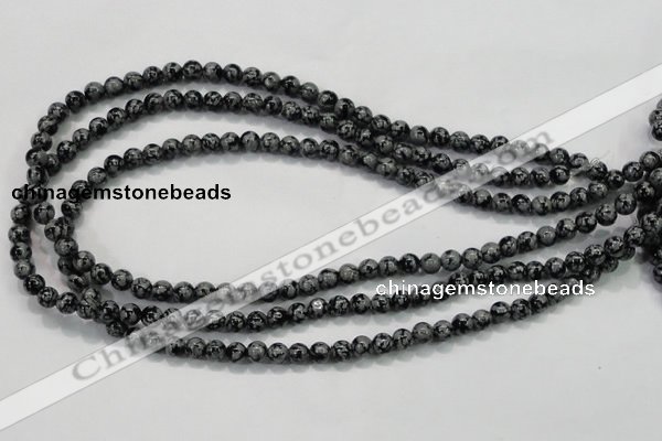 COB52 15.5 inches 8mm round Chinese snowflake obsidian beads