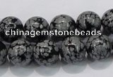 COB53 15.5 inches 12mm round Chinese snowflake obsidian beads