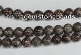 COB551 15.5 inches 6mm round red snowflake obsidian beads wholesale