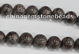 COB553 15.5 inches 10mm round red snowflake obsidian beads wholesale