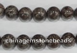 COB554 15.5 inches 12mm round red snowflake obsidian beads wholesale