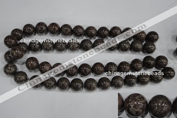 COB555 15.5 inches 14mm round red snowflake obsidian beads wholesale