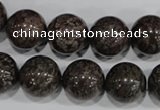 COB556 15.5 inches 16mm round red snowflake obsidian beads wholesale