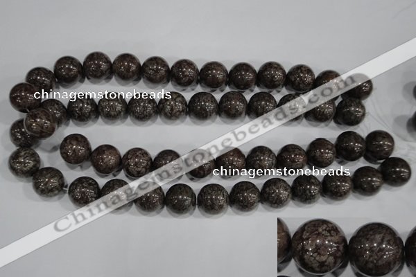 COB556 15.5 inches 16mm round red snowflake obsidian beads wholesale
