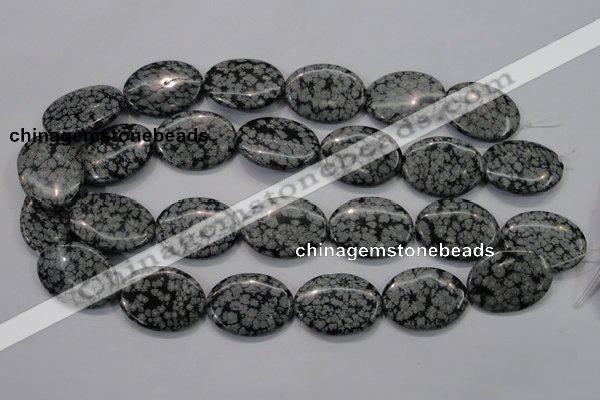 COB56 15.5 inches 22*30mm oval Chinese snowflake obsidian beads