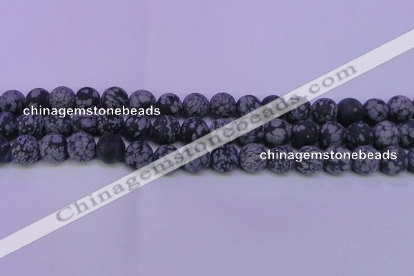 COB562 15.5 inches 8mm round matte snowflake obsidian beads