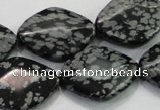 COB60 15.5 inches 18*25mm diamond Chinese snowflake obsidian beads