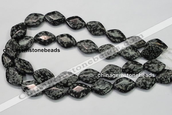 COB60 15.5 inches 18*25mm diamond Chinese snowflake obsidian beads