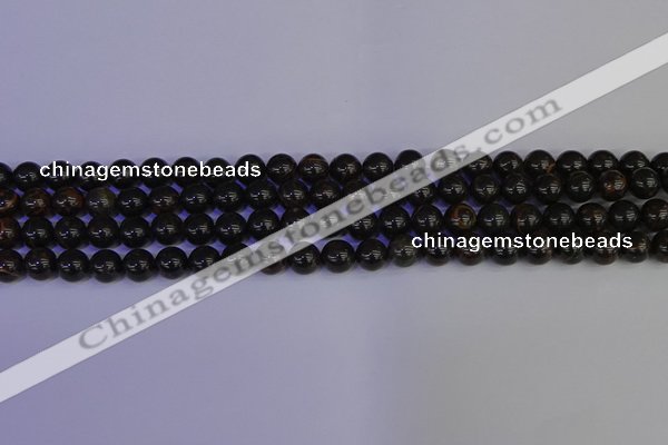 COB651 15.5 inches 6mm round gold black obsidian beads wholesale