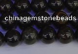 COB652 15.5 inches 8mm round gold black obsidian beads wholesale