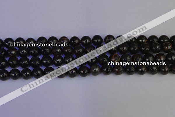 COB653 15.5 inches 10mm round gold black obsidian beads wholesale