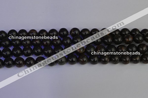 COB654 15.5 inches 12mm round gold black obsidian beads wholesale