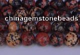 COB661 15.5 inches 6mm round red snowflake obsidian beads