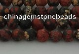 COB671 15.5 inches 6mm round matte red snowflake obsidian beads