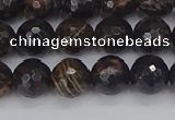 COB686 15.5 inches 8mm faceted round golden black obsidian beads