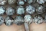 COB691 15.5 inches 6mm faceted round Chinese snowflake obsidian beads