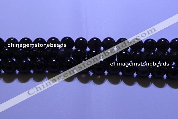 COB704 15.5 inches 12mm round ice black obsidian beads wholesale