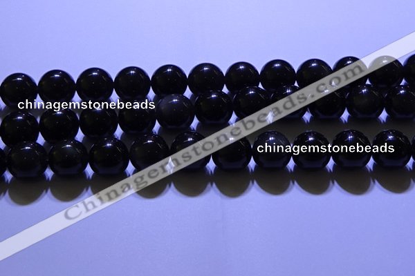 COB706 15.5 inches 16mm round ice black obsidian beads wholesale