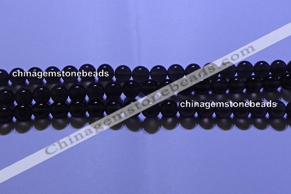 COB712 15.5 inches 8mm round ice black obsidian beads wholesale