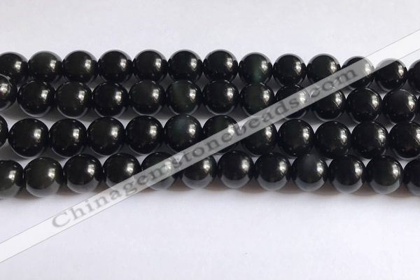 COB723 15.5 inches 10mm round black obsidian gemstone beads