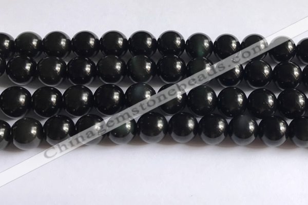 COB724 15.5 inches 12mm round black obsidian gemstone beads