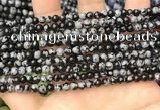 COB758 15.5 inches 4mm round snowflake obsidian beads wholesale