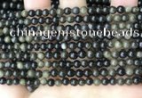 COB765 15.5 inches 4mm round golden obsidian beads wholesale