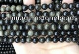 COB767 15.5 inches 8mm round golden obsidian beads wholesale