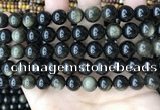 COB768 15.5 inches 10mm round golden obsidian beads wholesale