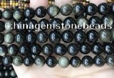 COB769 15.5 inches 12mm round golden obsidian beads wholesale