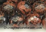 COB777 15 inches 10mm faceted round mahogany obsidian beads