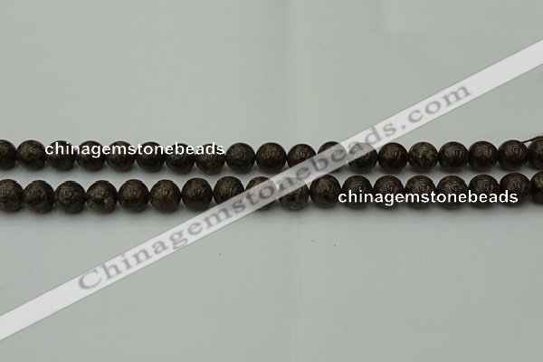 COB800 15.5 inches 4mm round red snowflake obsidian beads