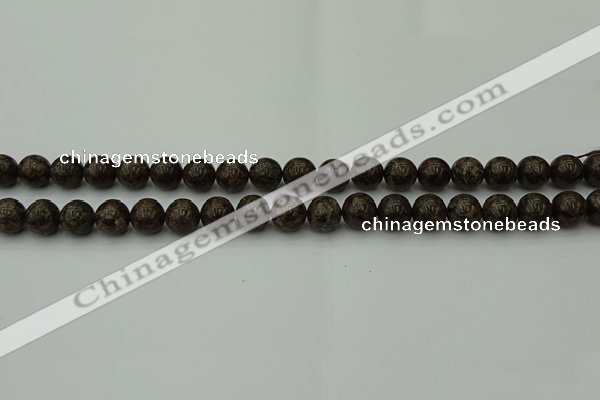 COB801 15.5 inches 6mm round red snowflake obsidian beads