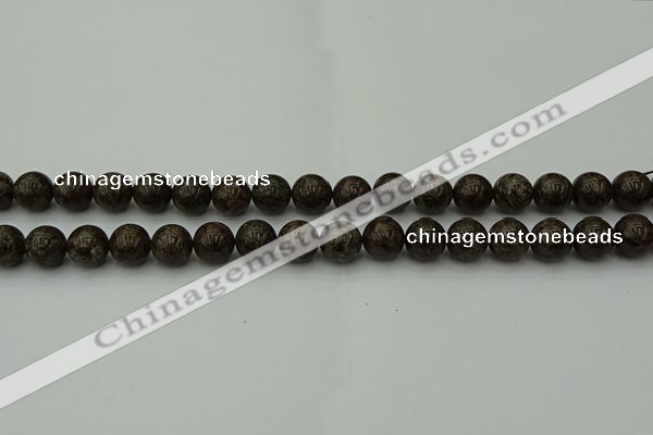 COB802 15.5 inches 8mm round red snowflake obsidian beads