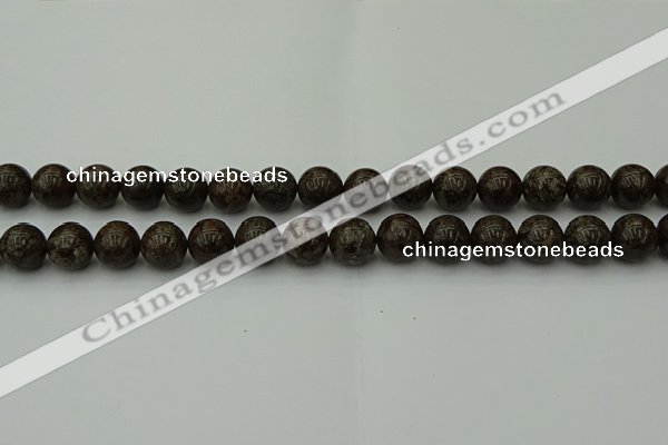 COB803 15.5 inches 10mm round red snowflake obsidian beads