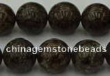 COB805 15.5 inches 14mm round red snowflake obsidian beads