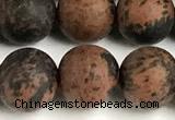 COB823 15 inches 10mm round matte mahogany obsidian beads